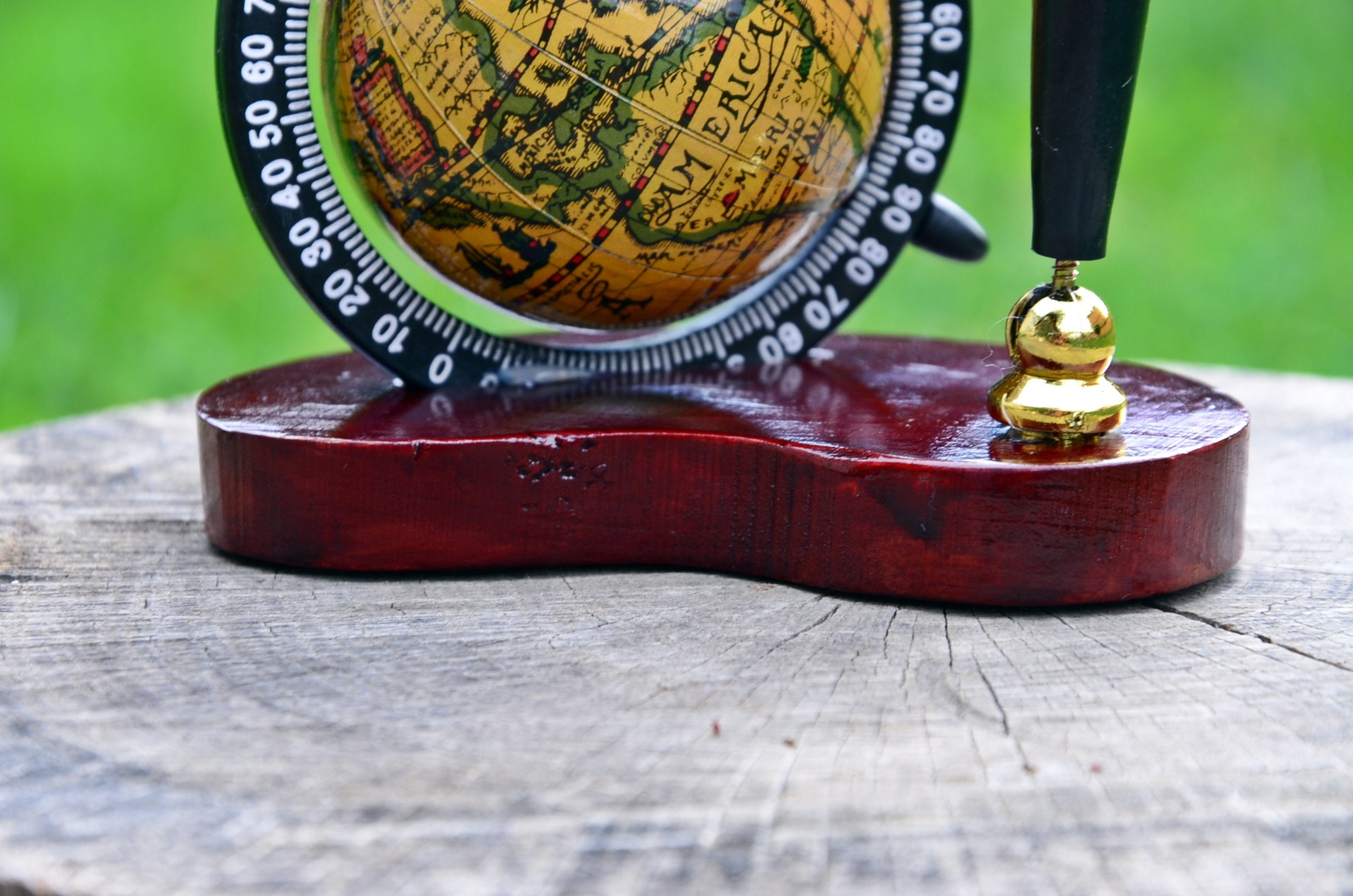 Vintage Small Globe Pencil Holder Decorative Desk Globe Etsy