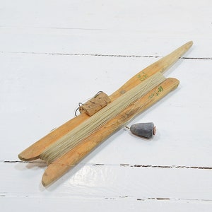 Vintage Handmade Wood Fishing Rod: Black Sea Cheparre, Cork Buoy