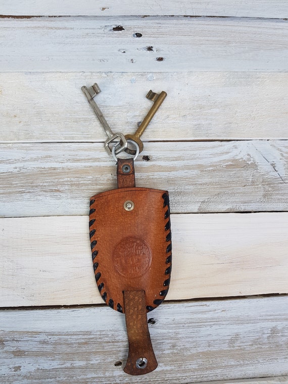 Vintage key holder, Leather key case, Leather key… - image 3