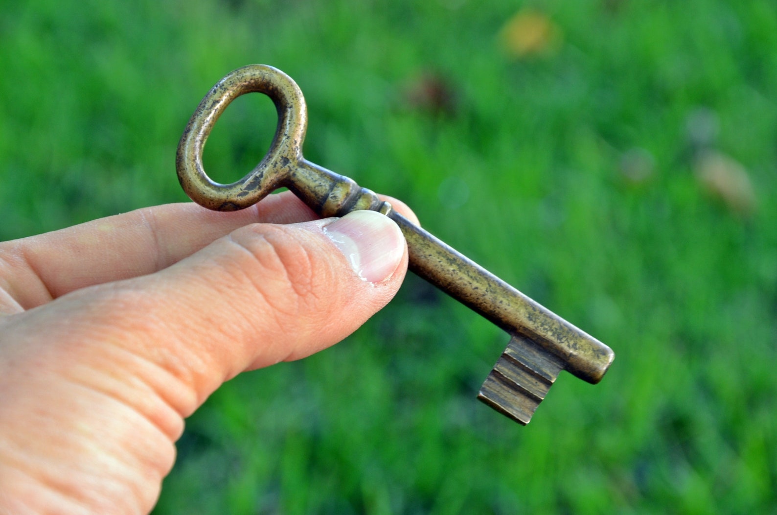 Key Brass Key Brass Skeleton Key Big Brass Key Vintage Etsy