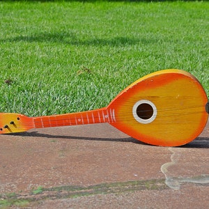 Vintage Guitar Toy, Small Guitar, Wooden Guitar, Toy Musical Instrument, Small kids guitar, Vintage toy, Children Guitar, Room decor