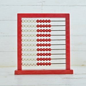Vintage 70s Plastic Abacus: Children&#39;s Counting Frame