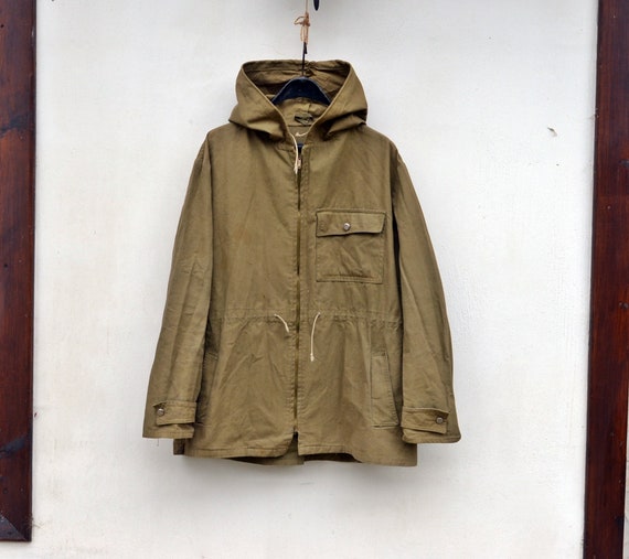 Military canvas anorak Vintage canvas jacket Vinta