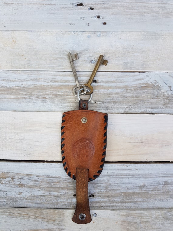 Vintage key holder, Leather key case, Leather key… - image 2