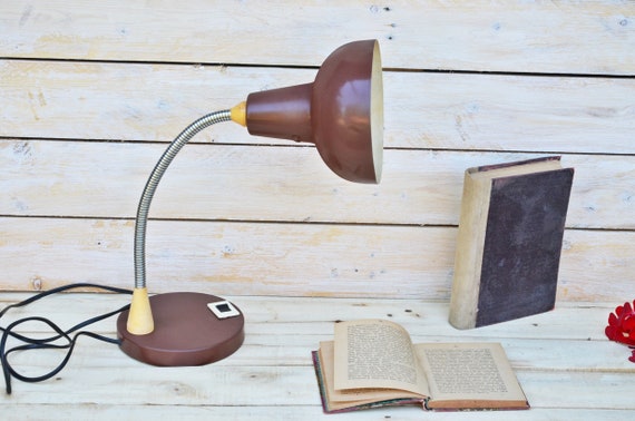 Vintage Desk Lamp From 80s Night Lamp Reading Lamp Brown Lamp