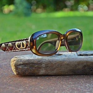 Vintage Christian Dior Sunglasses – 1990s Tortoise Shell, Quilted
