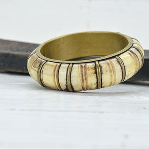 Bracelet, Vintage Bone Brass Bracelet