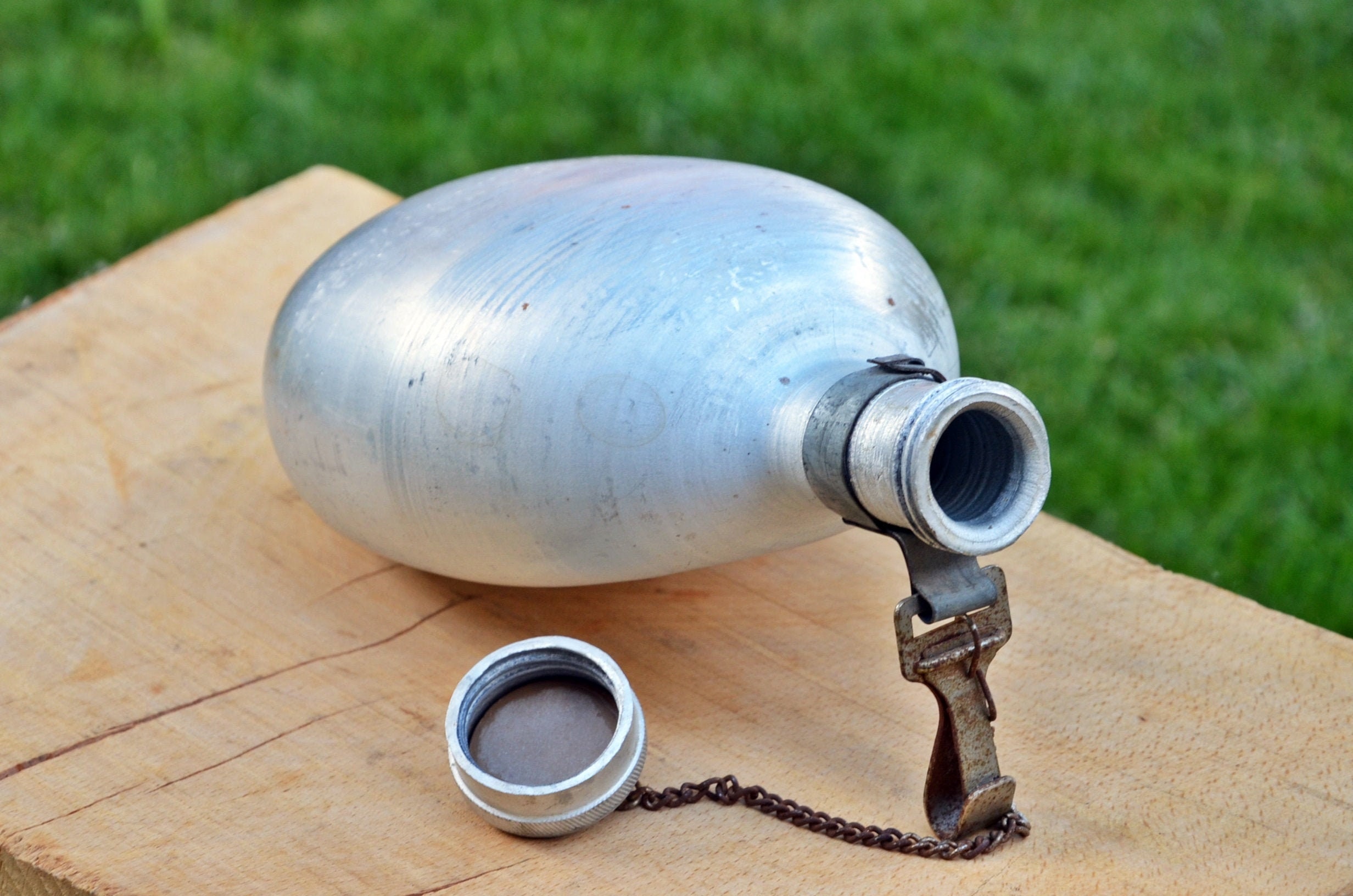 Antique Metal Thermos/canteen, Camping Gear, Collectible, Rustic