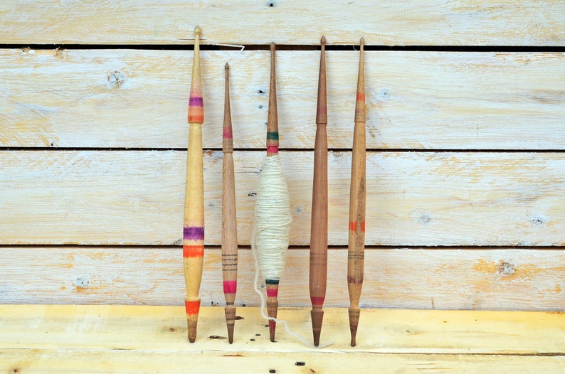 Antique Primitive Wooden Hand Carved Spindles for Weaving Wool Etsy