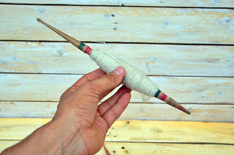 Antique Primitive Wooden Hand Carved Spindles for Weaving Wool Etsy