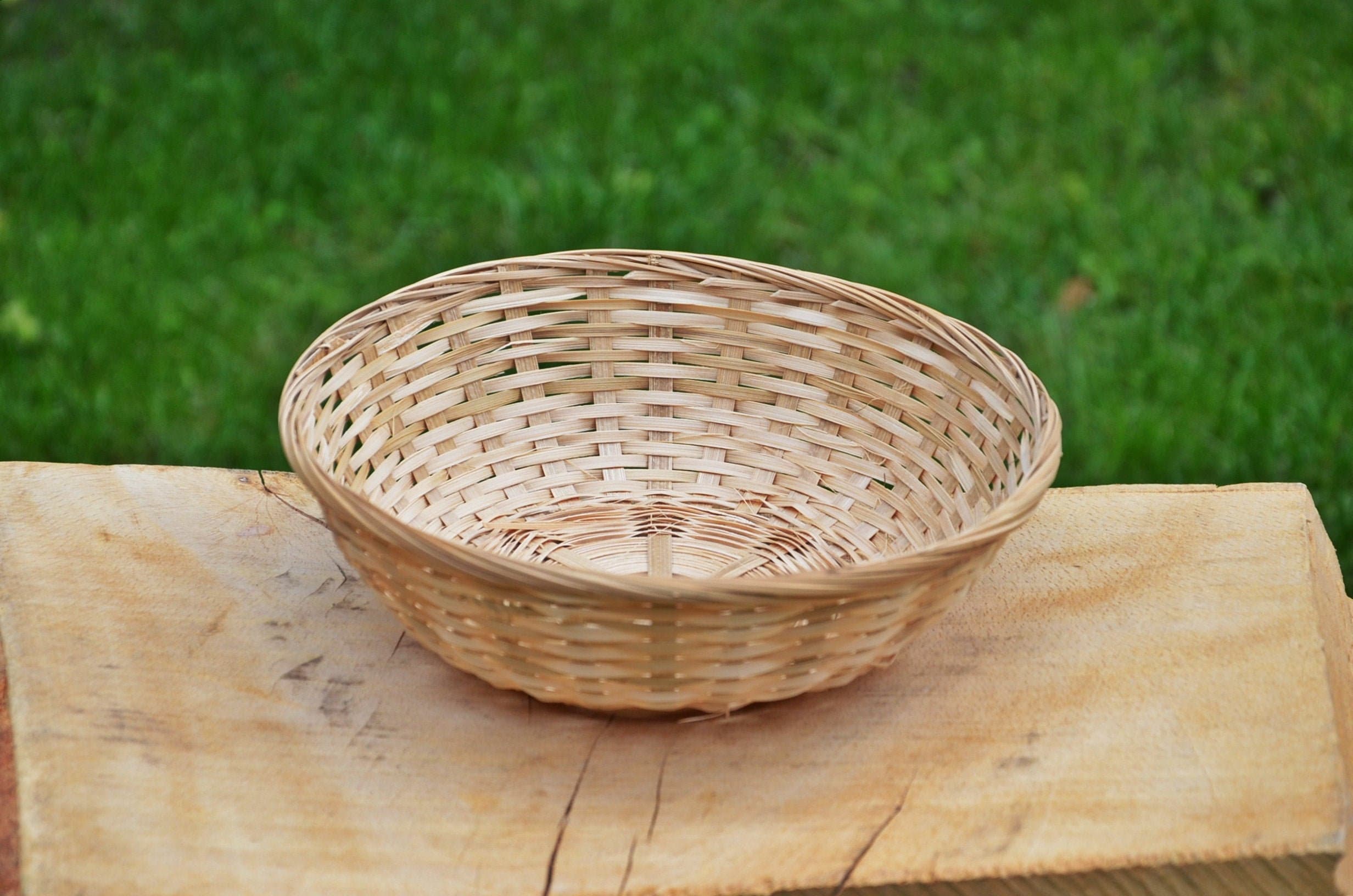 Handwoven Small Straw Basket Vintage, Hand Wicker Basket - Etsy Israel