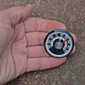Vintage Round Wall Thermometer – Made in Germany – Retro Weather Gauge – Industrial Home Decor