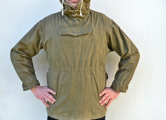 Military canvas anorak - Vintage canvas jacket - V