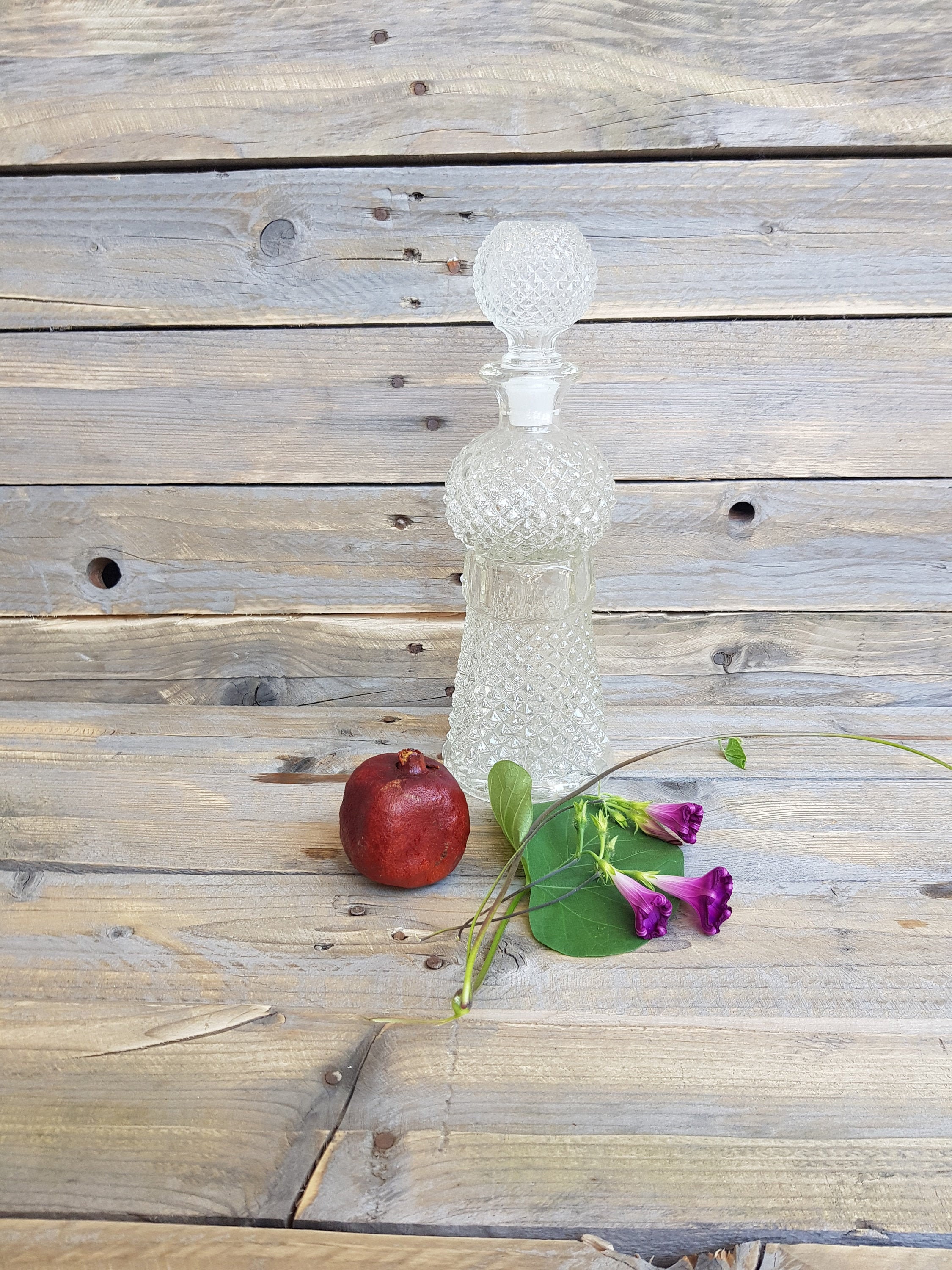 Vintage Glas Karaffe - Whiskey Dekanter - Gläser Whiskey - Glas Flasche Alkohol - alte Gläser Garafe - Alkoholflasche - Geschenk-Idee