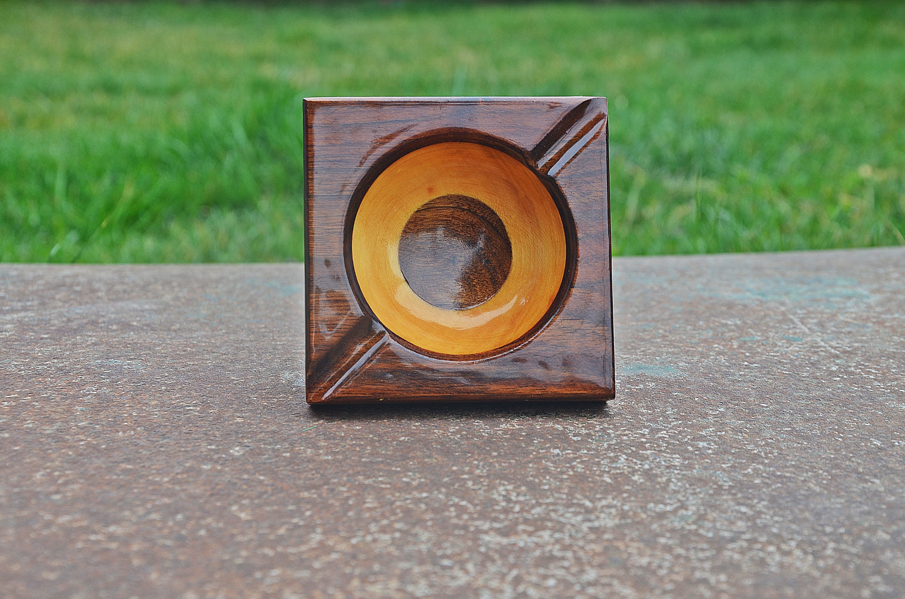 ヴィンテージ木製灰皿：手作りアート陶器、1980年代の装飾 - Etsy 日本