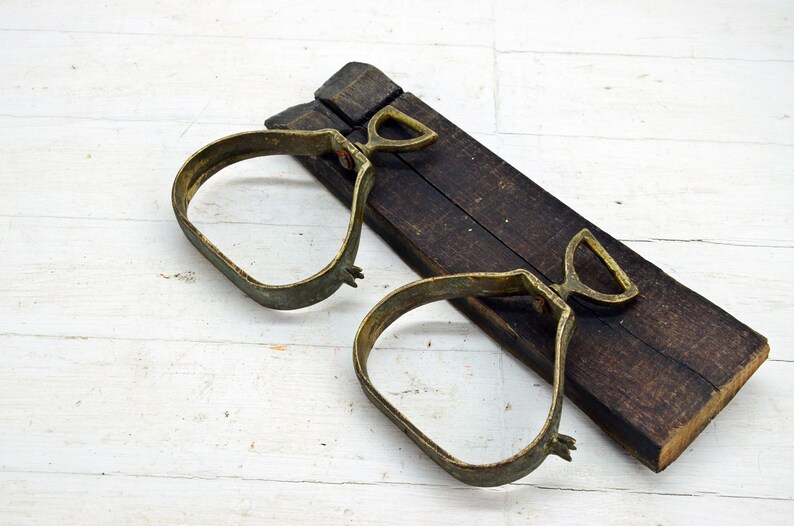 Antique Brass Horse Saddle Stirrups Pair Original Old Hand Etsy