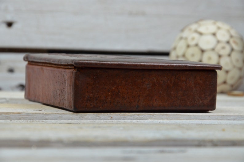 Leather Box Round Leather Box large leather Box Leather Trinket Box UNIQUE Vintage Brown Genuine Leather Box Leather Jewelry Box