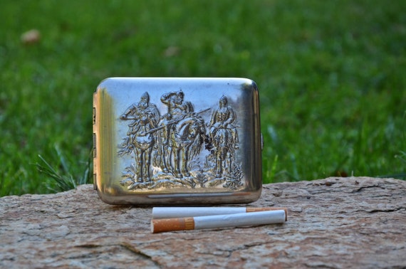 Cigarette case Vintage metal cigarette case Made i