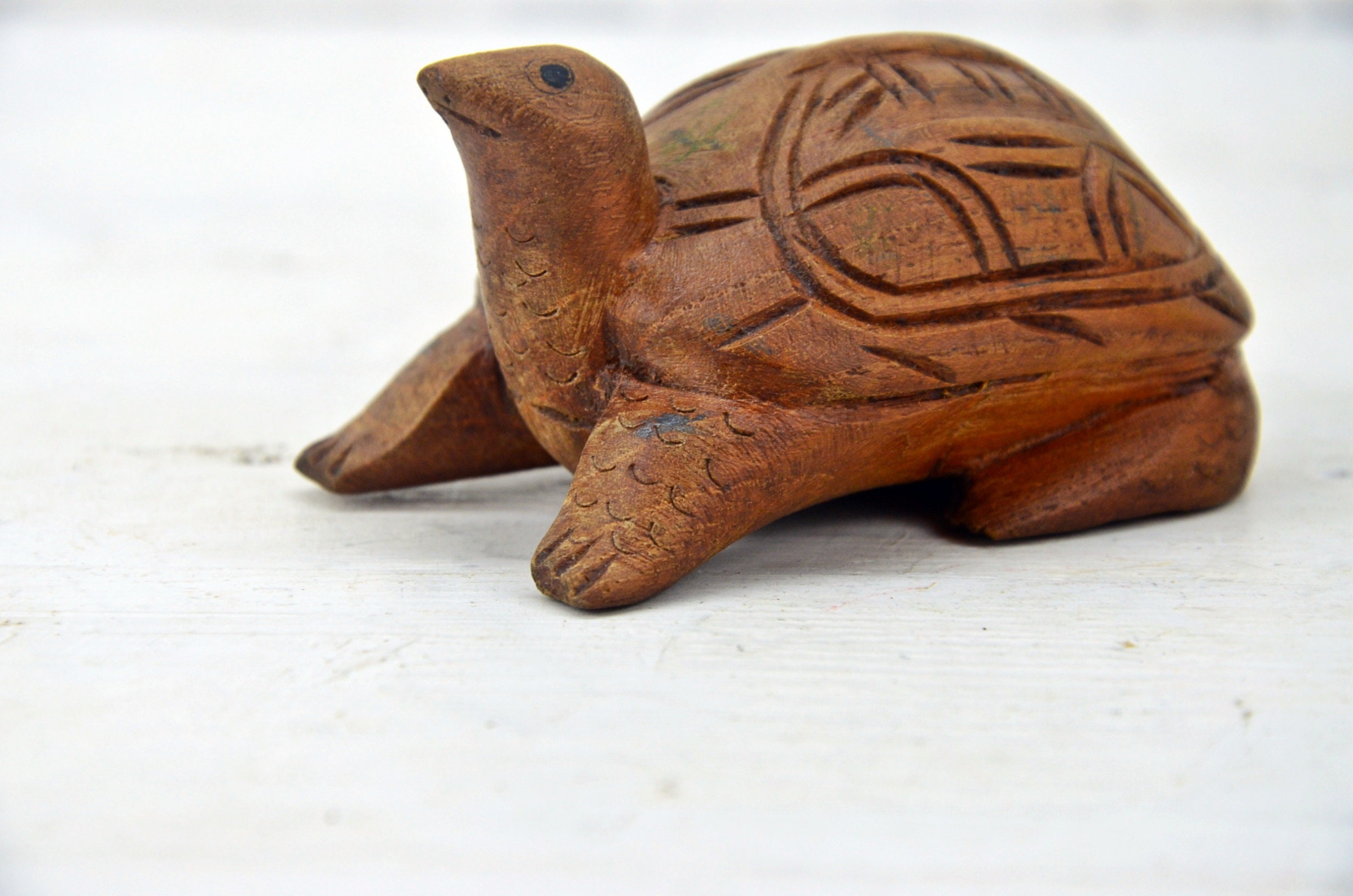 Vintage Hand geschnitzt E-Holz Schildkröte handgemachte Holz | Etsy