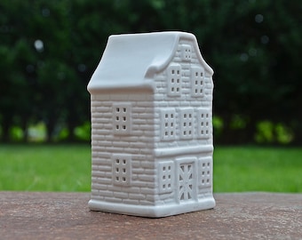 Art Deco Ceramic Candlestick House - Vintage Unused Decor