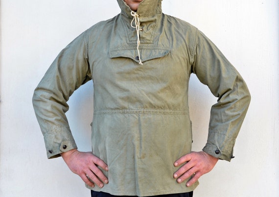 waxed canvas anorak pullover