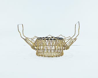 Vintage Folding Wire Fruit Basket: French Farmhouse Decor