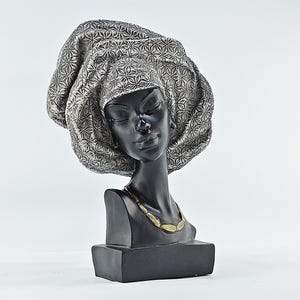 African Woman Statue Sculpture, Vtg African Woman Bust, African Art Sculpture, Decorative Sculpture, Tabletop Bust Decor, Living Room Gift