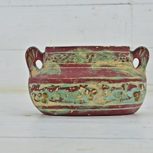 Antique Ceramic Vase, Handmade And Hand Painted Vase, Art Decor
