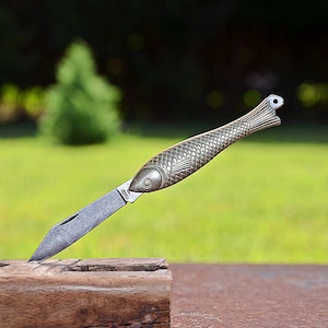 Vintage Mikov Fish Pocket Knife: Czech Folding Collectible