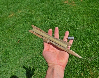 Vintage Hand Whittled Fishing Rod: Black Sea Cheparre, Cork Buoy