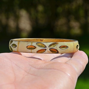 Bracelet, Vintage Bone Brass Bracelet