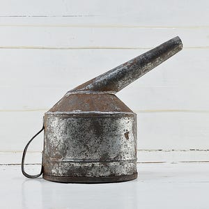 Vintage Metal Funnel, Metal Fuel Funnel, Large Oil Funnel, Galvanized Tin Funnel, Antique Primitive Liquid Funnel, Farm Decor