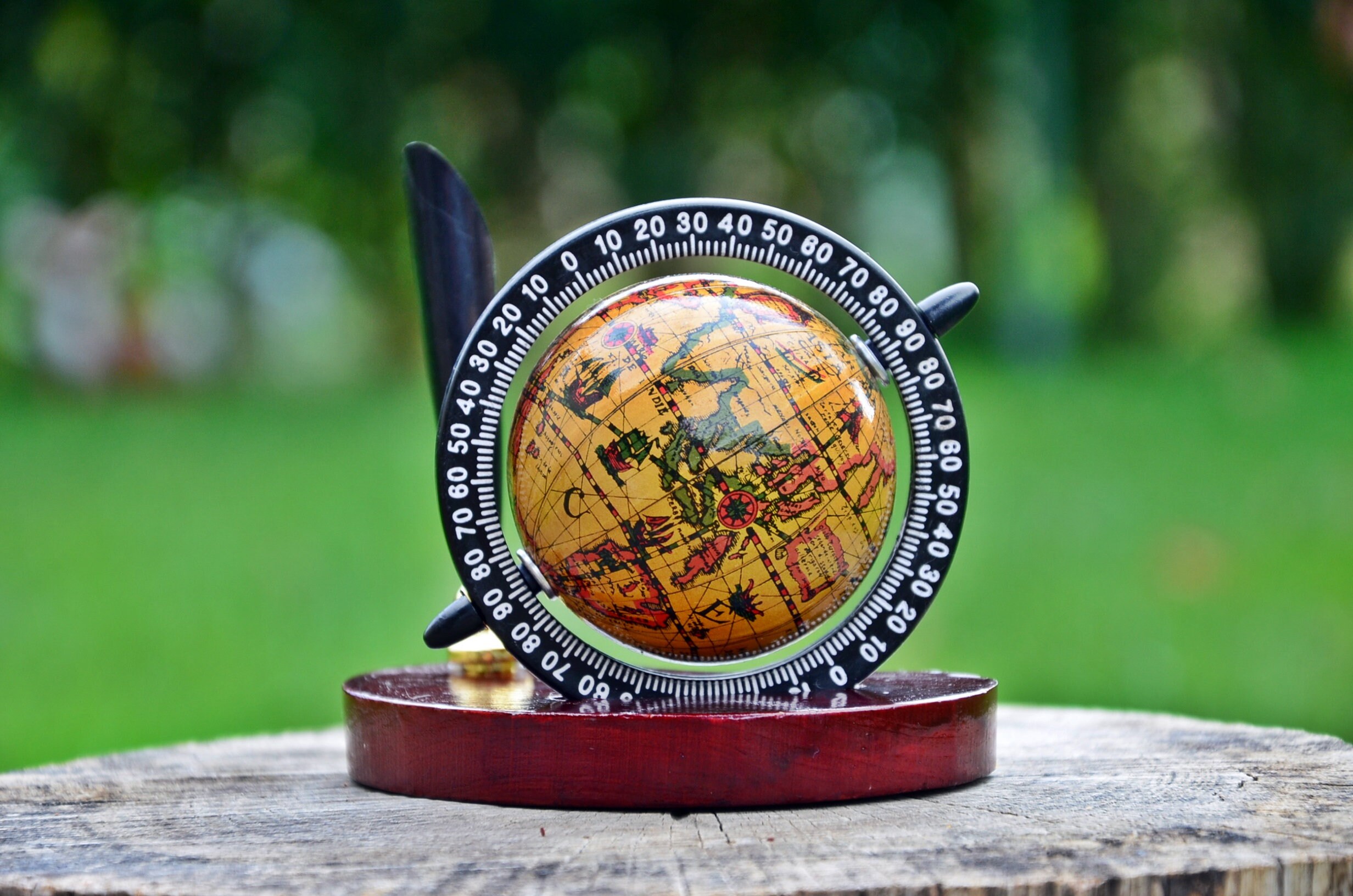 Vintage small globe pencil holder Decorative desk globe Etsy