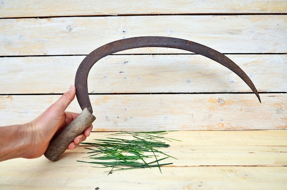 アンティークの手鎌：原始的な農具、素朴な室内装飾 - Etsy 日本