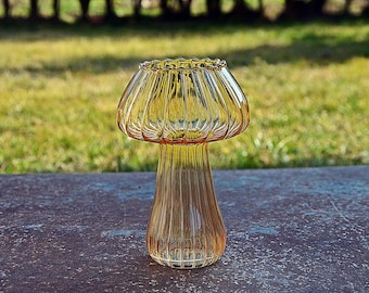 Vintage Glass Cup, Brown Glass, Bar Decor