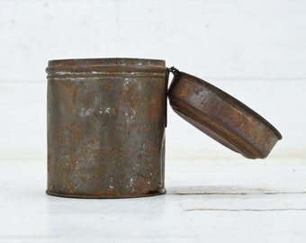 Vintage metalen blikken doos: rustiek huisdecor (12 x 8 cm)