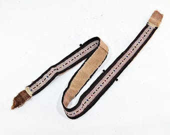 Vintage Embroidered Bulgarian Belt for Pafti Buckles, Traditional Folk Costume Accessory