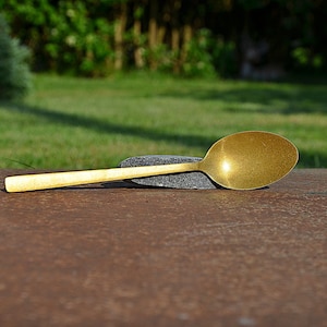 Antique Brass Spoon, Vintage Large Brass Spoon, Rustic Home Decor