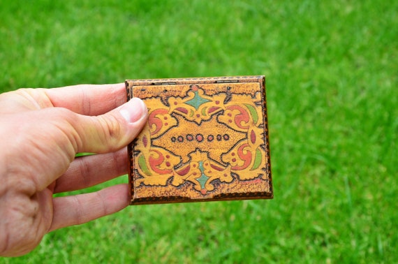 Cigarette case, Vintage Wooden Cigarette case, Py… - image 7