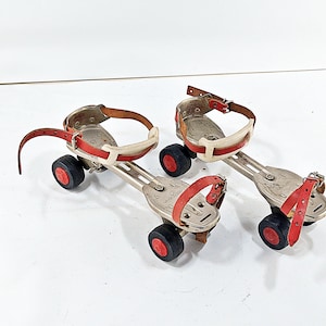 Patins à Roulettes Vintage Années 60 - À Rénover - Marron - Fabriqués UK