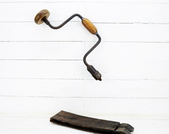 アンティークハンドドリル：1940年代の手動木工工具 - Etsy 日本