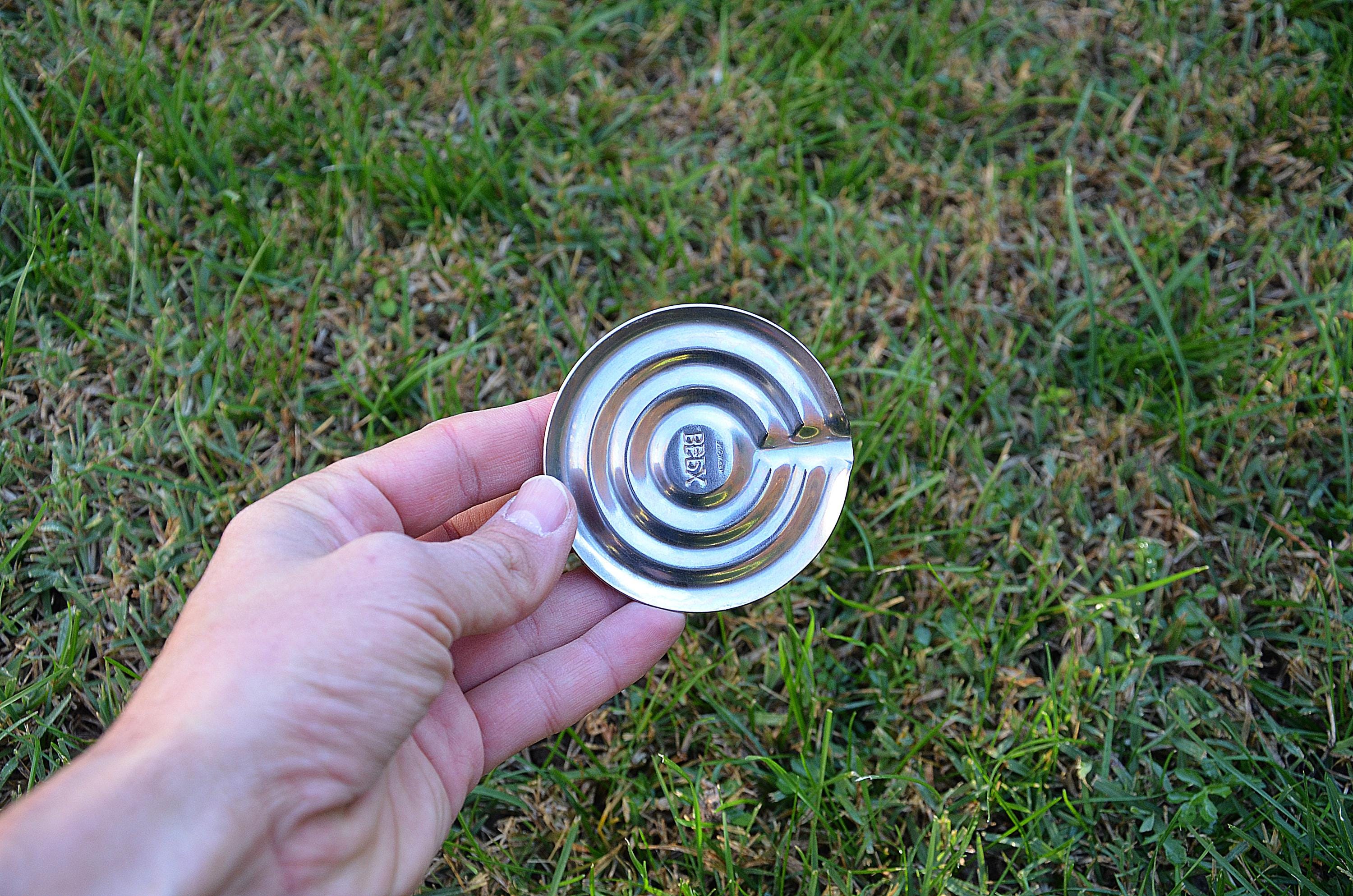 Vintage Metal Ashtray, Bulgarian Stainless Steel Ashtray