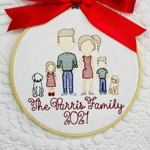 Personalized Embroidered Family Christmas Ornaments New Script