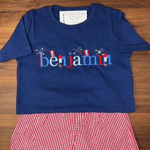 Boys Patriotic Monogram T-Shirt