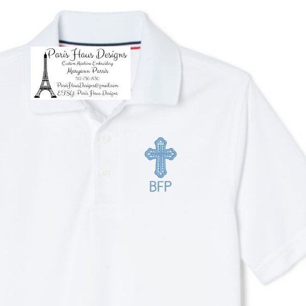 Boys Cross and Monogram Polo Design