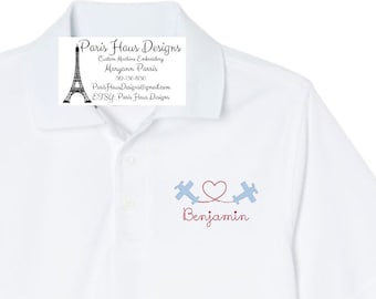 Diseño de polo con monograma para el día de San Valentín para niños