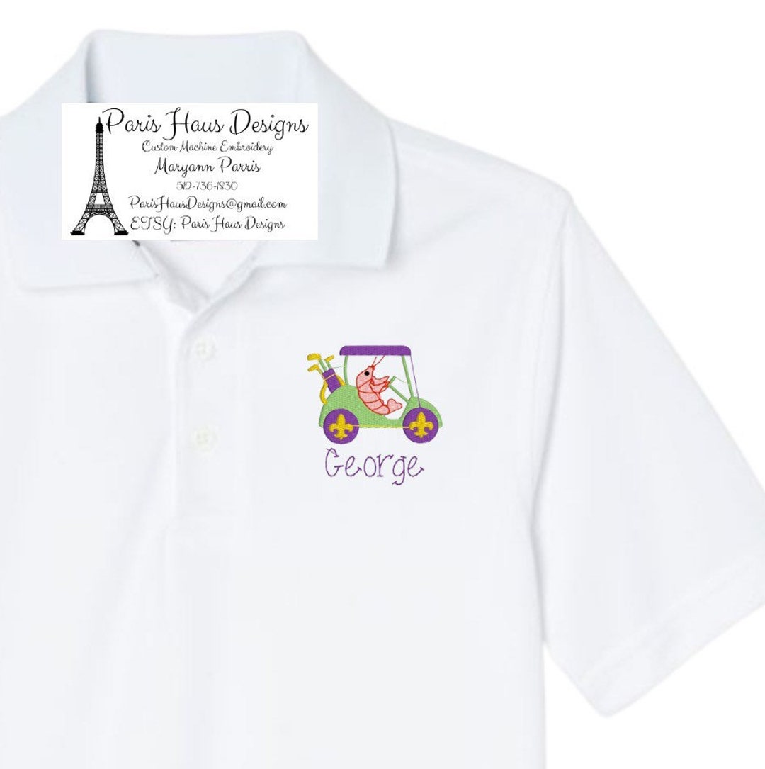 Mardi Gras All-Over Print on White Youth Albatross Polo