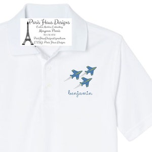 Boys Fighter Jet Monogram Polo Design