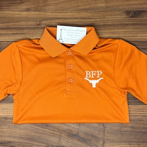 Mens Longhorn Polo Shirt With Monogram Etsy