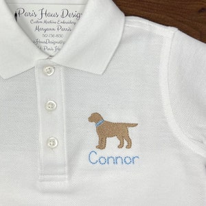 Boys Dog Monogram Polo Design
